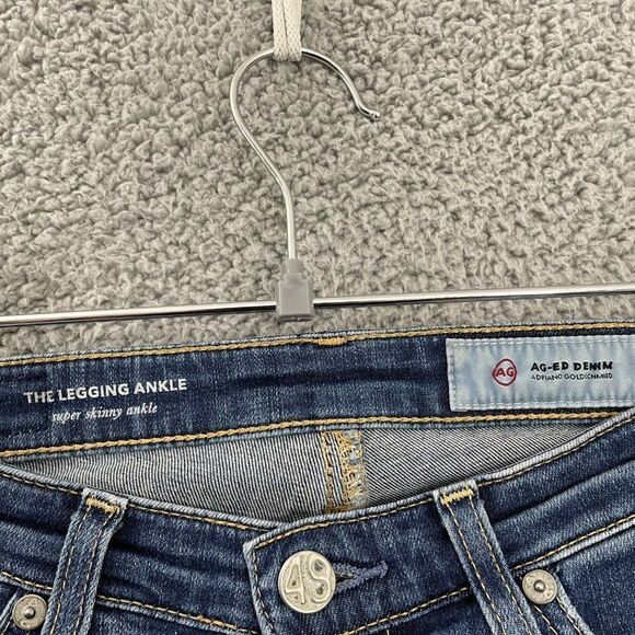 Ag Adriano Goldschmied Jeans Women 25 Blue Dark Wash Supper Skinny Ankle Denim - Picture 4 of 11